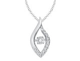 Glittering Stars Dancing Accent Diamond Pendant Necklace in Sterling Silver with chain